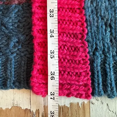 Farm Rio Striped Oversized Cardigan Multicolor Knit Puff Sleeve size XS Crochet