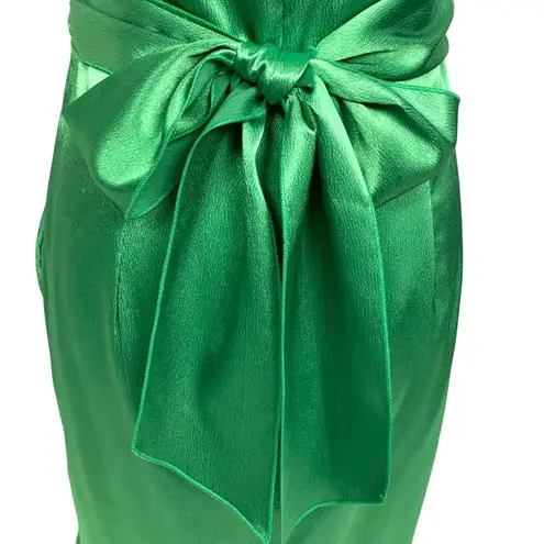 Love Reign Strapless Pleated Tie-Back Mini Cocktail Dress 9 Green Charmeuse