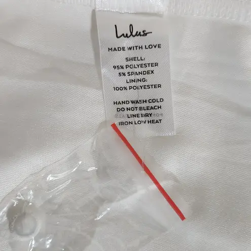 Lulus White Long Sleeve Wedding Dress with Button