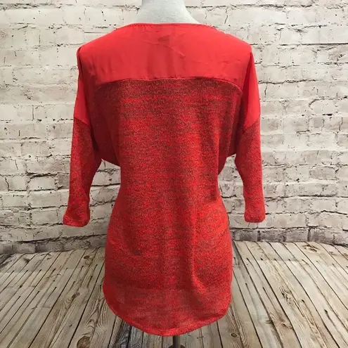 Mossimo Red Dolman Sweater Chiffon Back Large Red