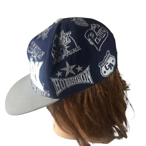 Black & White Colorblock New York Snap back baseball Hat Blue