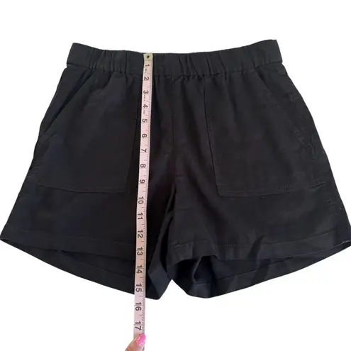 J.Crew Seaside Pull On Shorts Black Linen Blend Women’s Size XS