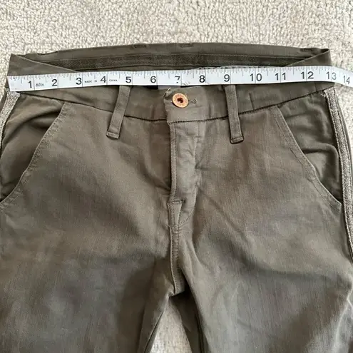 NSF The Wallace Olive Green Skinny Jeans with Side Sparkle Stripe sz 24