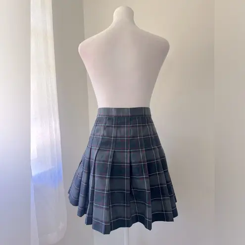 American Apparel  Navy Blue Plaid Pleated Mini Skirt