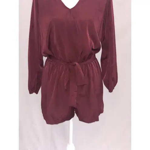 Honey Bunch ~ Long Sleeve Romper~ Burgundy Open Back ~ Size Large ~ Very Cute! - Image 2