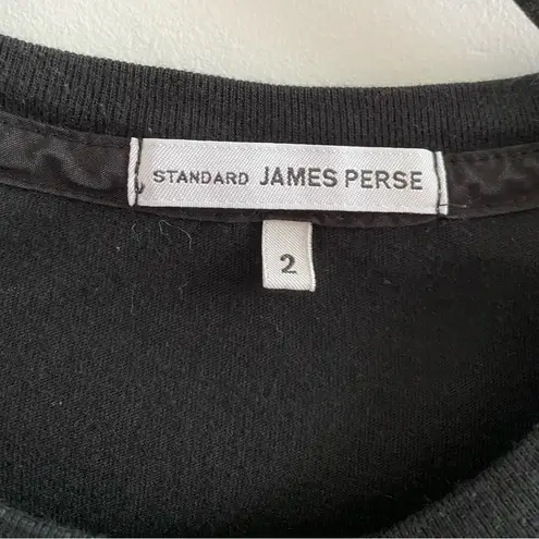 James Perse Black Long Sleeve Crewneck T-Shirt Size 2 (Medium) Minimalist