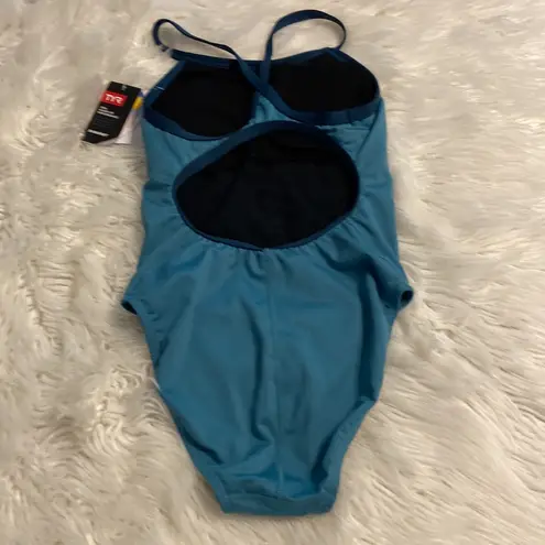 TYR Blue Athletic One Piece Swimsuit size 8 brand new color teal