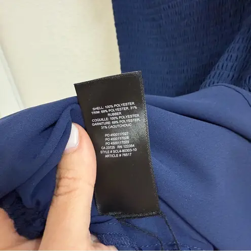 Aritzia Wilfred eldorado smocked crepe mini dress in classic navy Size Small Blue