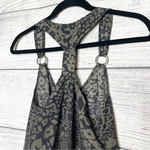 Guess  Vintage Y2K Gray & Black Leopard Animal Print Sleeveless Romper Size XS
