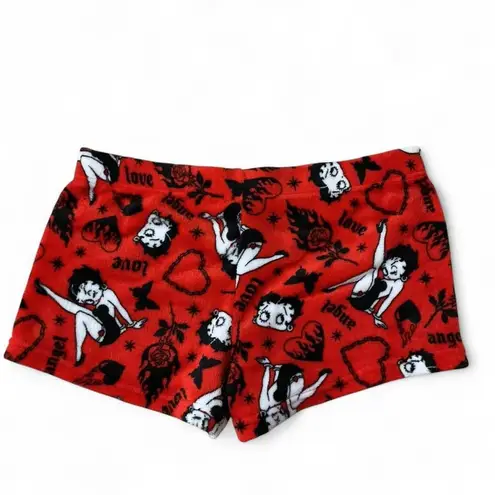 Betty Boop Red Plush Shorts Lounge Sleep Pajama XL Flirty Cartoon Character