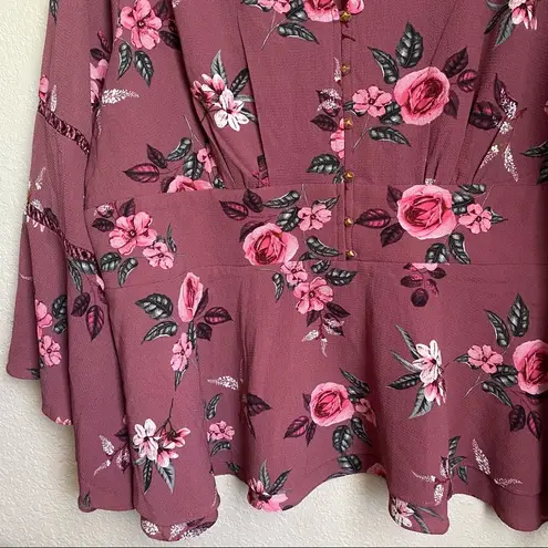 City Chic  Floral Print mauve Blouse size 22