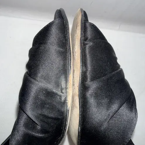 Butter For Diane B Satin Peep Toe Italian Black Minimalist Pumps Heels Size 9