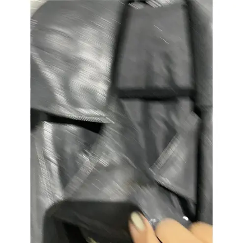 None Women's Vest Full Zip Belted Leather Black Size M Vintage Grunge Moto