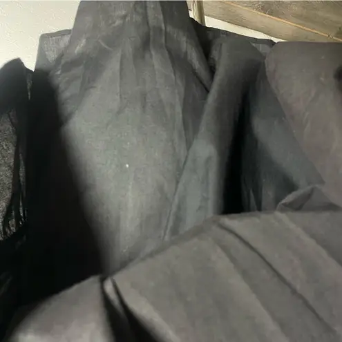 Tuckernuck Pomander Place “Quinn” Black Puff Sleeve Tiered Mini Dress | Size S