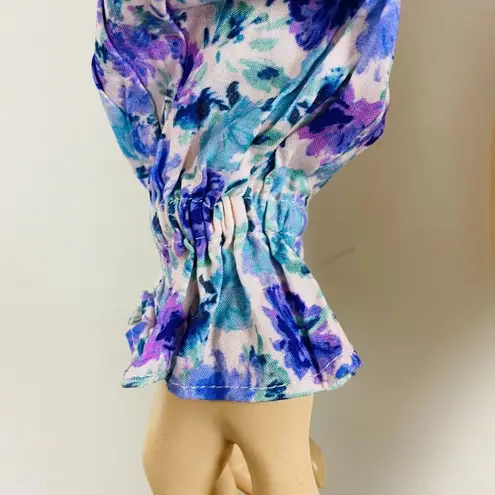 Majorelle  Revolve Colorful Floral Plunge Neckline Tie Bust Women's XS Top New