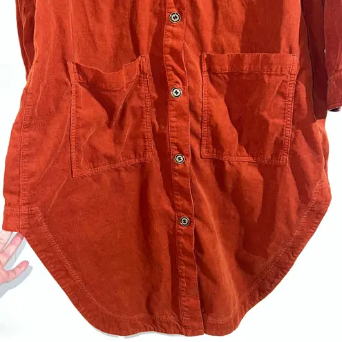 Pilcro Anthropologie Duster Shacket Size Small Rust Corduroy Boho Designer