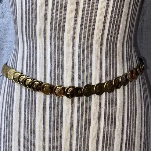 Vintage Stretchy Copper Embossed Disc Belt