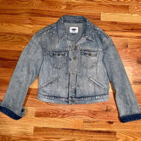 Distressed Jean Denim Jacket Blue