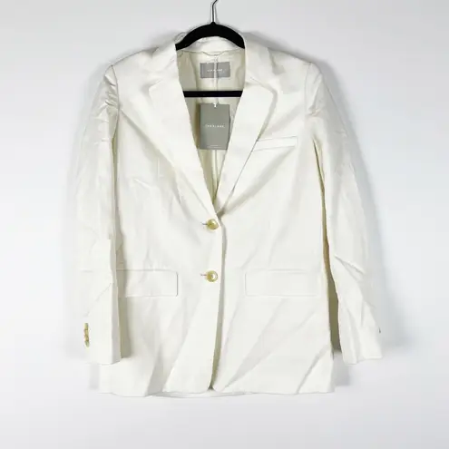 NEW Everlane Women's The Linen Oversized Two Button Blazer Jacket White 2