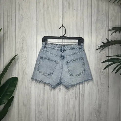 ZARA  High Rise Distressed Ripped Denim Shorts size 4