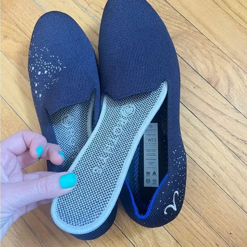 Rothy's zodiac Aries Blue Flats with Sparkly Embellishments