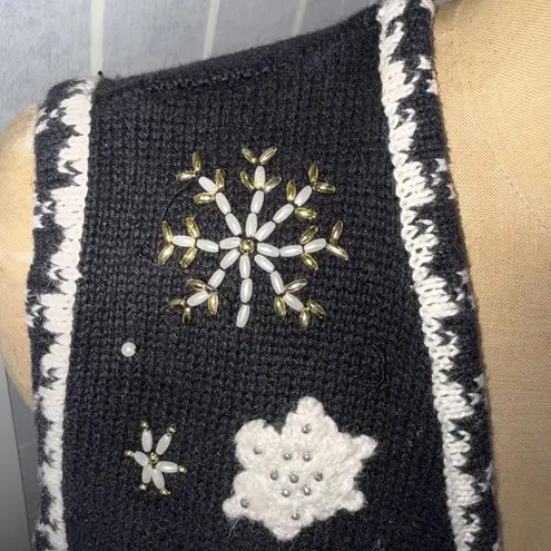 Designers Originals Studio Joy Christmas Sweater Vest Large Scottie Black