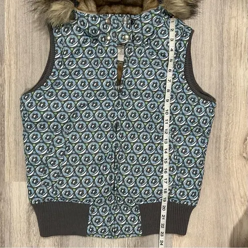 Aeropostale  Down Puffer Vest Removable Faux Fur Lined Hooded Zip Up Coat Size L