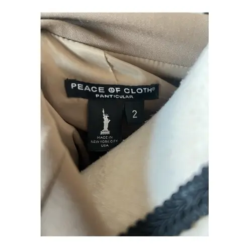Peace Of Cloth Panticular Ruched Sleeve Beige Women’s Blazer Size 2 Gray