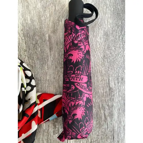 Ed Hardy | Tattoo Print Clear Satchel + Umbrella + Skull Scarf Set