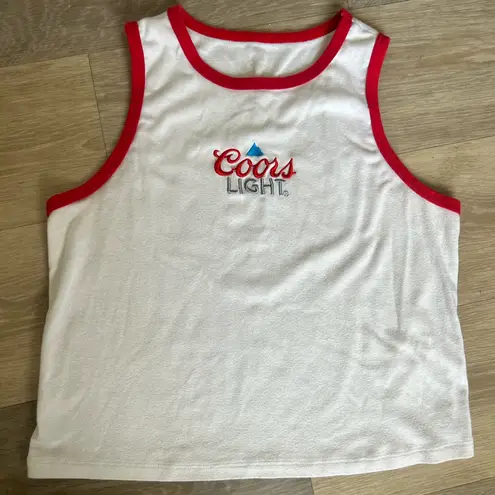 Y2K Coors Light Ringer Tank White Size M