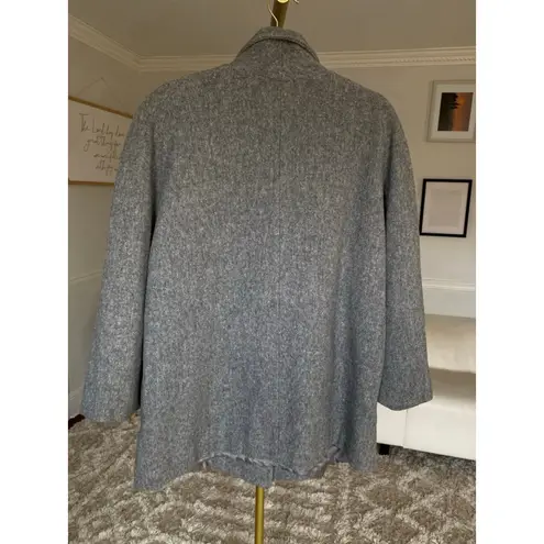 Herman Kay Wool Coat Peacoat Petite Gray Button Front 12 Winter Autumn Parisian Size 12P
