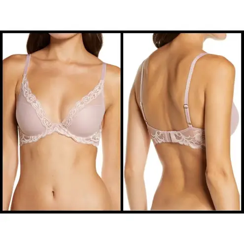 Natori ππ Feathers Underwire Contour Bra ~ 32D Pink NWT