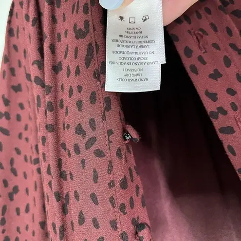 Rails Womens V-Neck Short Sleeve Jet Jumpsuit Rust Spotted Wide Leg Size XS