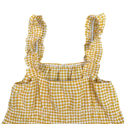 Slate + Willow Gingham Tank Top in Yellow, Size XS