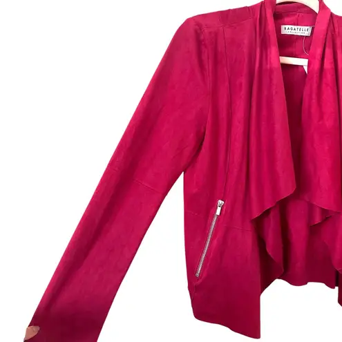 Bagatelle Faux Suede Draped Moto Blazer NWOT Small