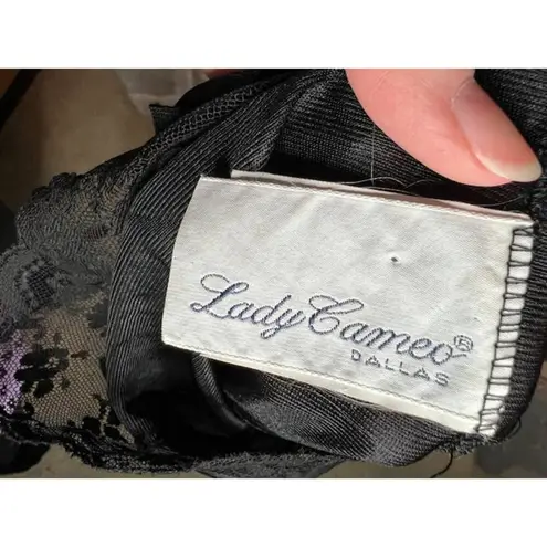 negligee playsuit black lace union made Size L