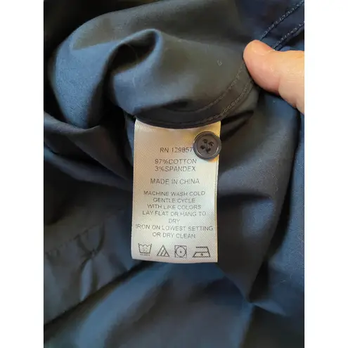 The Shirt Dress by Rochelle Behrens Ashley Navy Ruched Button Down