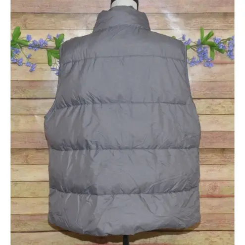 Heat Keep Ladies Gray Sleeveless Quilted Puffer Jacket Size XXL Pocket Insulated