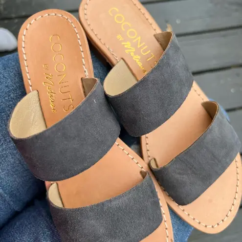 Coconuts by Matisse  Limelight Charcoal Blue Slides Sandals Women's Shoes Sz 7 M