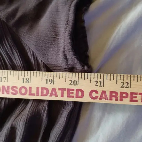 Chadwick's Crinkle Rayon Brown Dress, V-Neck, Pullover, Easy Drape Petite Large