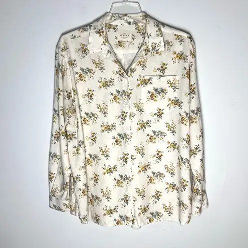 Sézane Sezane Max Shirt Button Down in Small Flowers Linen Sz 38/M