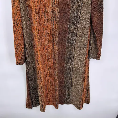 Amanda Smith Vintage Amanda Cardigan Womens XL Orange Brown Stripe Fall Open Front Side Slits