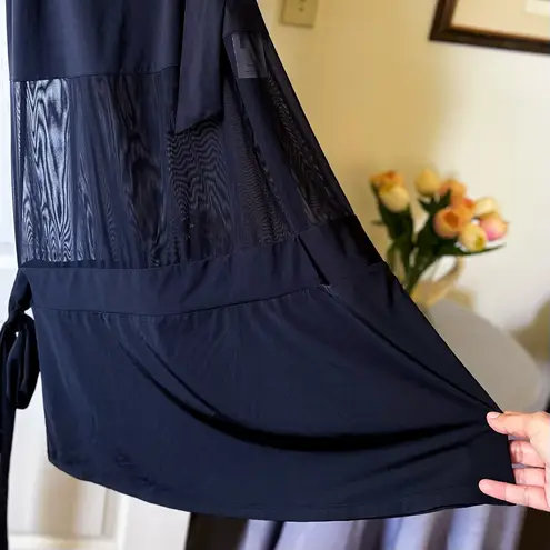 Buci Fia Sheer Panel Maxi Dress Black Sustainable Polyamide Large NWT