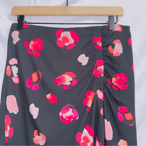 CAbi  5513 Petal Floral Print High Waisted A-line Skirt in Cranberry Crush