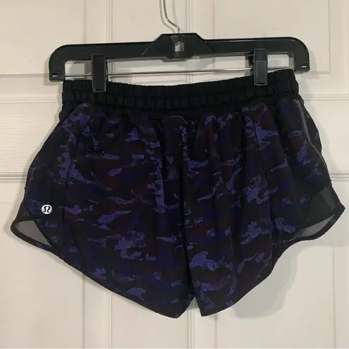 Lululemon  Hotty Hot Shorts 2.5” Mini Hounds Camo- Rare Purple Blue Camo- Size 6