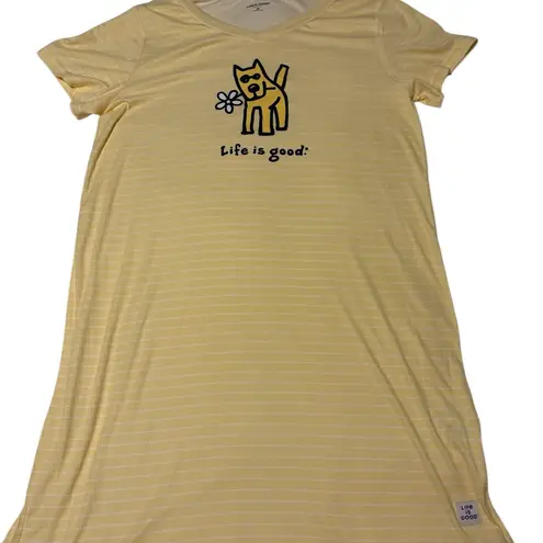 Life is Good  Women’s Set of 2 Nightgowns Sleepshirts Yellow and Gray M NWT