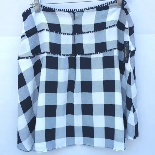Blanc NWT AFRM Womens size XL Blaze Noir Gingham Plaid knee length skirt