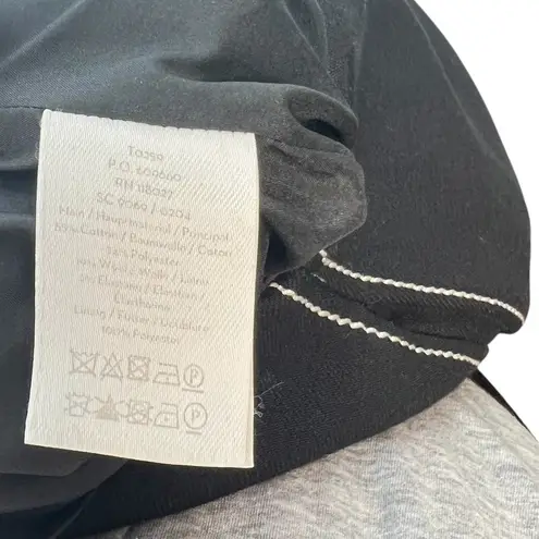 Boden Windsor Pants Trousers Ankle Embroidered Cotton Wool Blend Black Size US 8