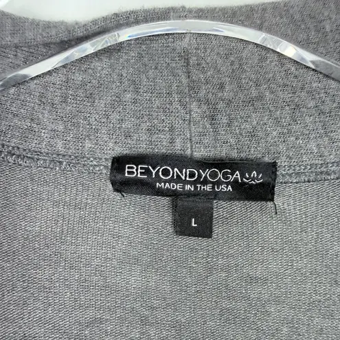 Beyond Yoga NWT High Slits Long Duster Cardigan Heather Gray Size Large L NEW