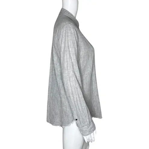 Massimo Dutti Shirt Women Medium Gray Button Up Neutral Office Career Minimalist